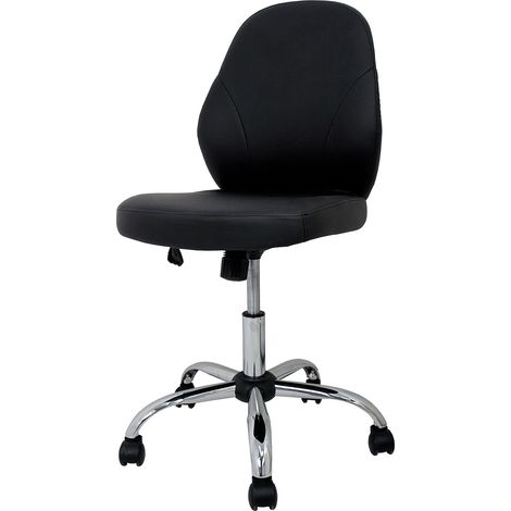 Chaise Espagnole Oviedo - Fauteuil/Chaise de Bureau, Simili Cuir, Noir, 45x46x100,5 (1/5)