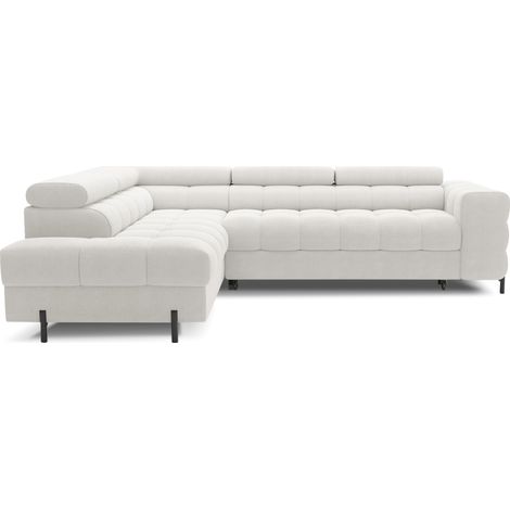 Canapé FERRUM Blanco alpino convertible 5 plazas ángulo izquierdo chaise longue confort 276x93x200cm (1/5)