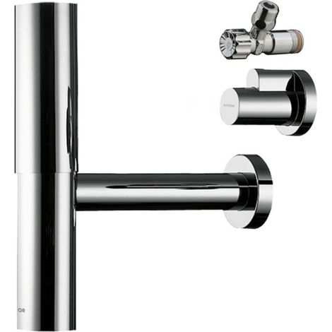 hansgrohe AXOR flowstar Designsiphon Set, mit zwei Eckventil und (1/3)