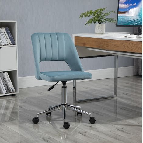 MEUBLIV Drehbarer Bürostuhl 49 x 60 cm, blau – höhenverstellbar, ohne Armlehnen (1/5)