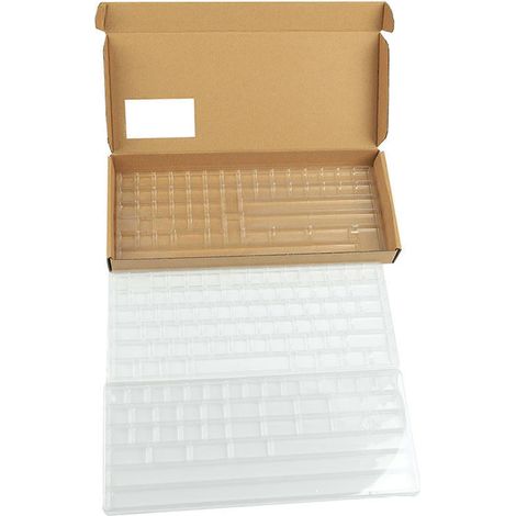 Aufbewahrungsbox für Tastenkappen, 3-lagig, staubdicht, transparent, mit Trennwänden