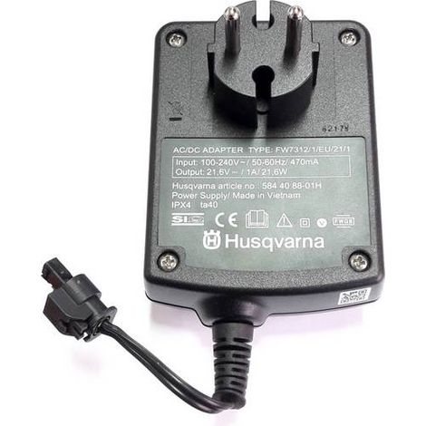 Husqvarna – Transformateur pour tondeuse robotisée 584408801 – Compatible Automower 105/305 – Sortie 470mA, Tension 21.6V, Protection IPX4 (1/2)