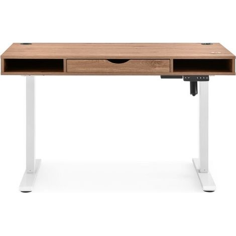 [GEBRAUCHT] B-Ware hjh OFFICE Schreibtisch Tisch elektrisch verstellbar Eiche Weiß Worktime Style (1/2)