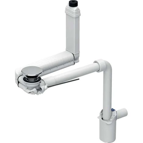 Geberit Accessori - Sifone salvaspazio Clou per lavabo, comando a saltarello, cromo 152.059.21.1