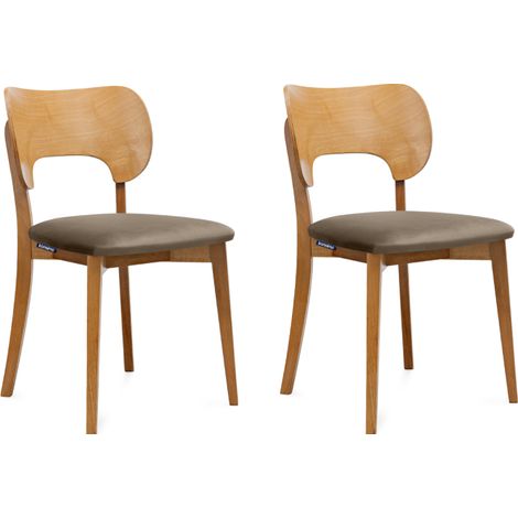 KONSIMO Esszimmerstühle LYCO 2 St Gestell aus Massivholz, Beige, Stoff/Holz, Scandinavian, 47x80,5x45 cm (1/5)