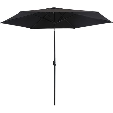 Parasol d'extérieur avec poteau en métal 300 cm Noir (1/5)