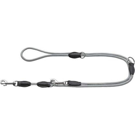 Laisse réglable pour Chien Freestyle, Couleur : Gris, Robuste et résistante aux intempéries, 3 Positions, Corde avec Noyau en Polyamide, Doux au Toucher, Facile d'entretien, Taille : 10