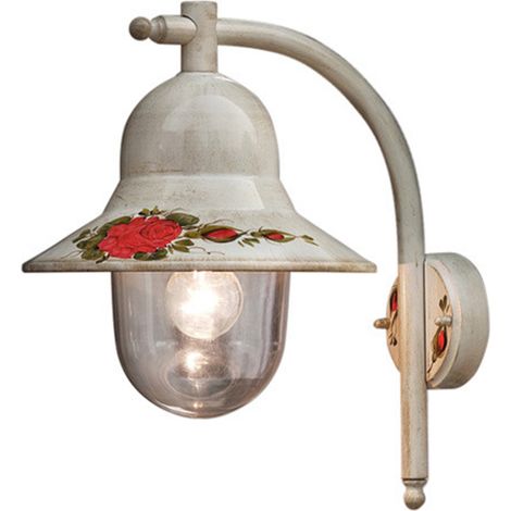 Applique Esterno Classica Imperia Metallo Ceramica Bianco Sfumato 1 Luce E27 (1/5)
