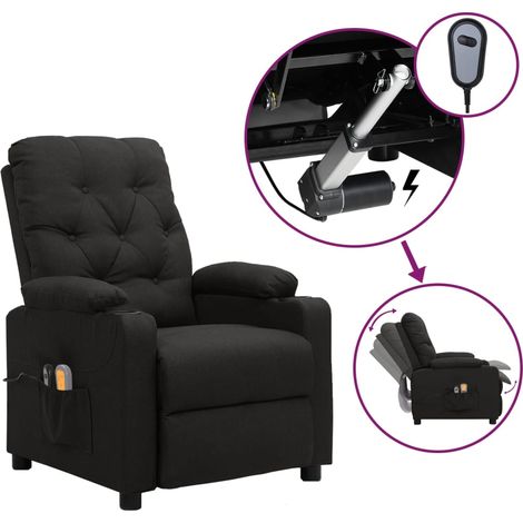 Fauteuil de massage électrique - Fauteuil Chaise de Salon - Fauteuil design Noir Tissu Chic-257422 (1/5)