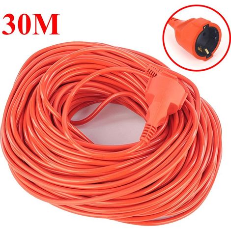 Rallonge de câble d'alimentation , rallonge de courant pour extérieur 10m - Orange (1/5)