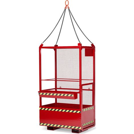 R+R Industrietechnik Arbeitskorb Typ RAK-Kranbar 1200x800x2200mm RAL 3000 Feuerrot