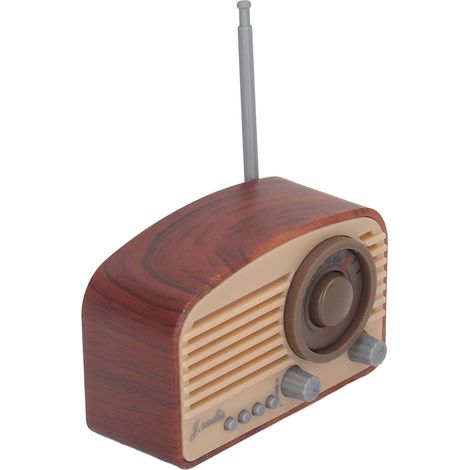Mini radio miniature pour maison de poupée, style vintage, adorable, décoration réaliste, jouet pour enfants, marron (1/5)