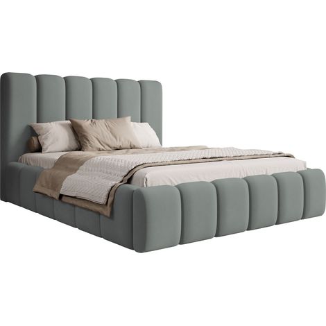 Selsey Biscottino - Polsterbett 160x200 mit Bettkasten, Lattenrost, Samtbezug, grau (1/4)