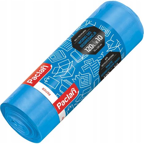 139354 Bolsa de papel Paclan para clasificación de residuos 120 l 10 unidades azul 139350