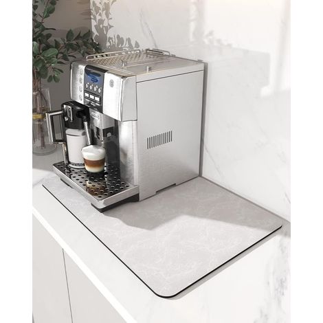 Tapis super absorbant et à séchage rapide, 30x40cm, facile à nettoyer (blanc marbré). (1/5)