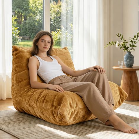 Puf oruga voladora, sofá ultrasuave y cómodo. Sofá de salón elegante y relajante, ideal para el dormitorio o la sala de estar. Tejido Snow Neil. (1/5)