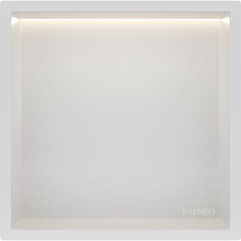 Balneo Niche de douche encastrable avec éclairage LED Wall-Box ONE 30 x 30 x 10 cm - Acier inoxydable AISI 304 - Étanche (1/5)