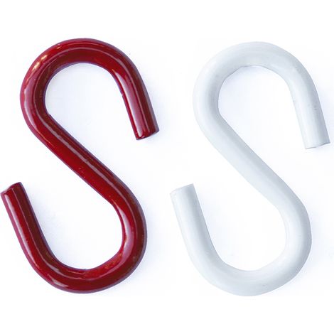 Gancio a S Ø 5 mm. in acciaio bianco e rosso - 2 pezzi