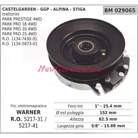 Frizione elettromagnetica warner rasaerba tosaerba castelgarden ggp stiga 029065