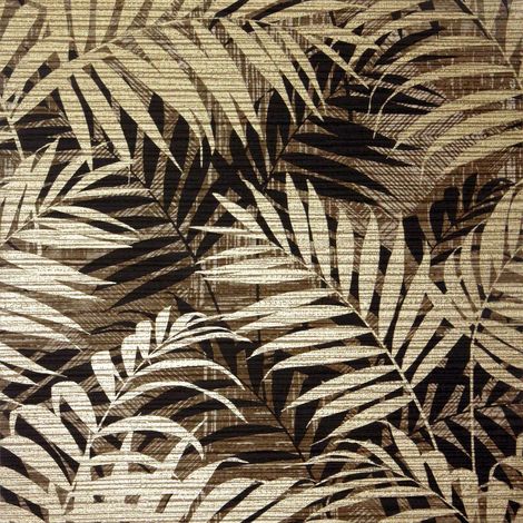 Arthouse Textured Palm Gold Chocolate Wallpaper Metallic Effect Modern Floral (1/4)