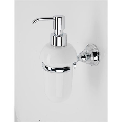 STILHAUS Dosasapone Portasapone Liquido Da Muro In Ceramica Smart Cromo