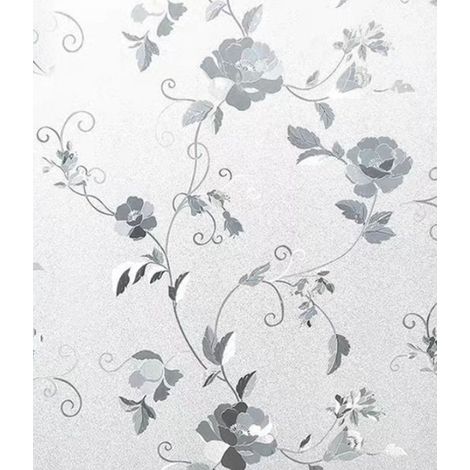 Film de protection solaire pour fenêtres, motif pivoine vitrail, adhésif statique, anti-UV et résistant à la chaleur. Décorez vos portes, fenêtres et vitres. (1/5)