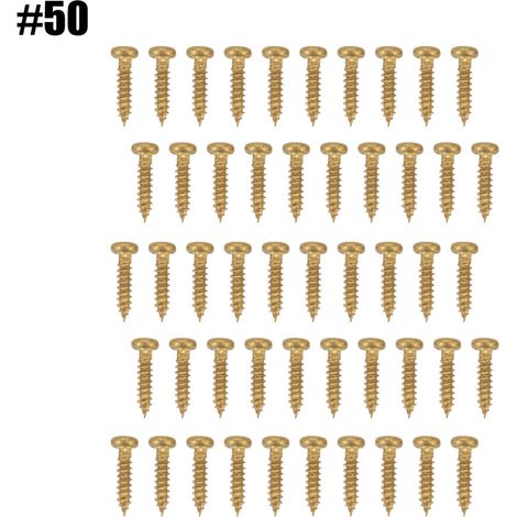 50 vis de fixation chromées pour mécaniques de guitare, chevilles d'accordage dorées (lot de 50) (1/5)