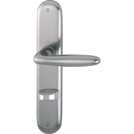 Poignée de porte sur plaque WC 90, épaisseur de porte 37-42 VK 8/8,5 mm en acier inoxydable NA (1/5)