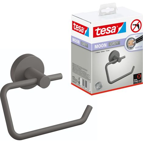 tesa MOON GREY Toilettenpapierhalter Klebstoff Metall (1/5)