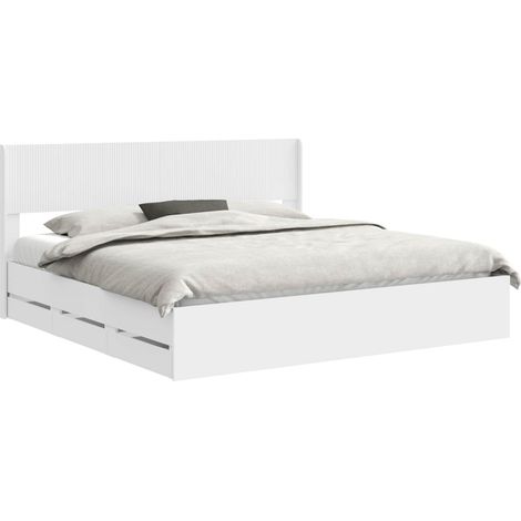Estructura de cama con almacenamiento y cabecero Blanco vidaXL (1/5)