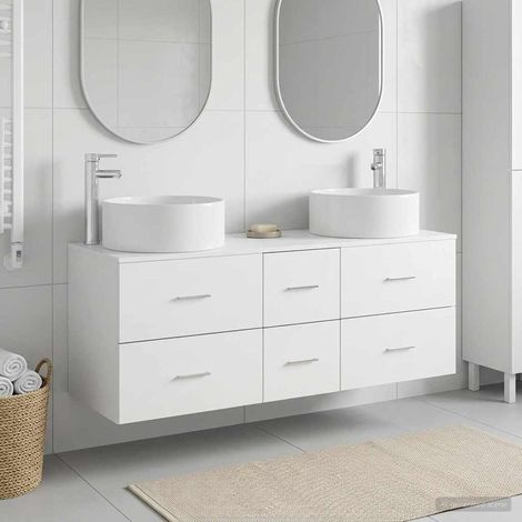 vidaXL Bathroom Furniture Set 3 pcs White 49.5 x 44.5 x 65.5 cm (1/5)