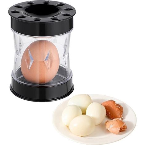 Ouvre-œufs noir - Séparateur d'œufs - Écaleur d'œufs - Nouvel éplucheur pour œufs durs - Secouez pour ouvrir la coquille (1/5)