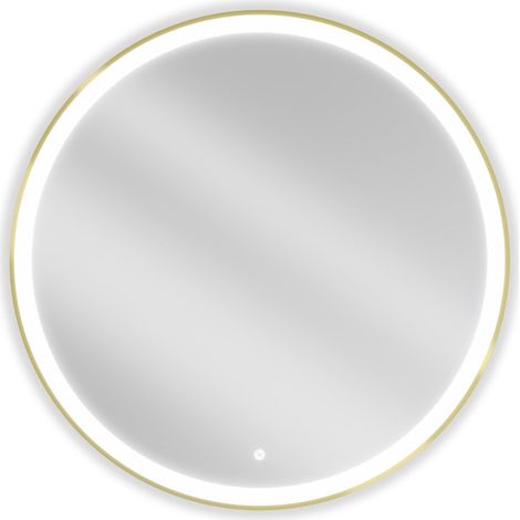 Mexen Esso miroir de salle de bain éclairé, rond 90 cm, LED 6000K, antibuée, cadre doré - 9825-090-090-611-50 (1/5)