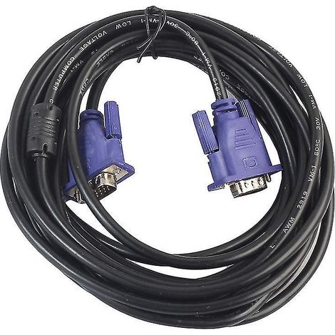 Câble d'extension VGA 15 broches mâle-mâle de 1,5/3/5/10 m pour PC, ordinateur portable, projecteur et TVHD (1/4)