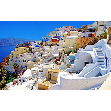 Affiche paysage cliché dans les iles santorin - 60x40cm - made in France (1/5)