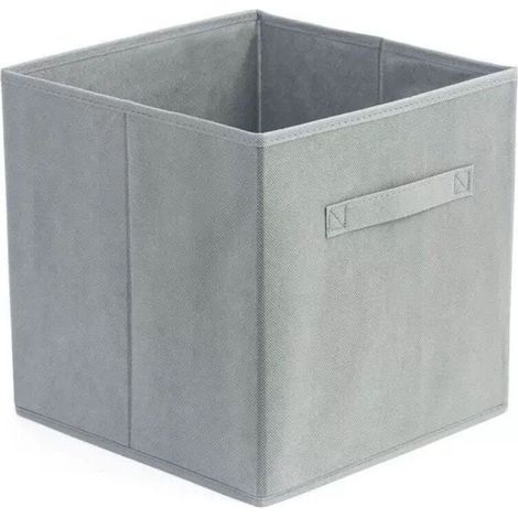 Bacs de rangement, boîtes de rangement, rangement des vêtements,Panier de rangement, tissu non tissé, gris clair, 25 x 25 x 25 cm (1/5)