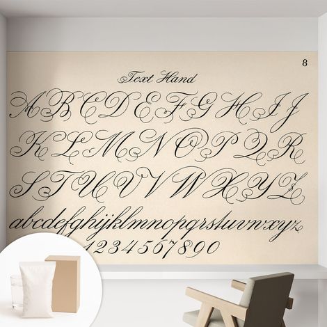Papier peint avec colle pour décoration moderne de salon chambre à coucher cuisine et bureau Facile Écriture calligraphique 152x104 cm (1/5)