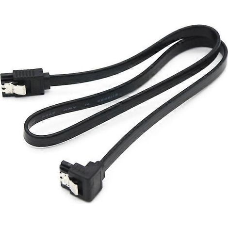 Câble de données SATA 3.0 coudé à 50 cm, série 6 Gbps, pour disque dur, noir (1/5)