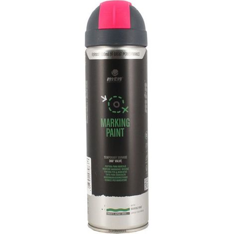 Bombe de peinture de marquage au sol signalisation - Rose - MTN Pro - 500ml