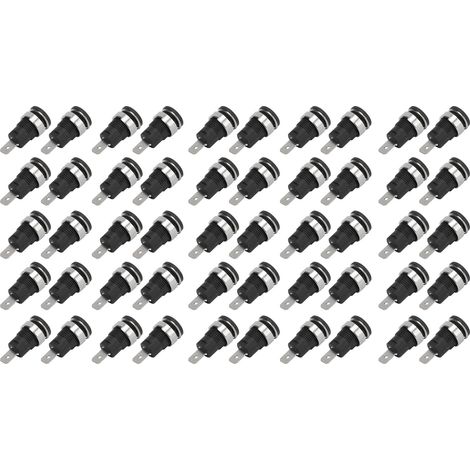Lot de 50 douilles banane 4mm, haute intensité, décharge longue durée, excellente transmission, accessoires de test électrique, noir. (1/5)