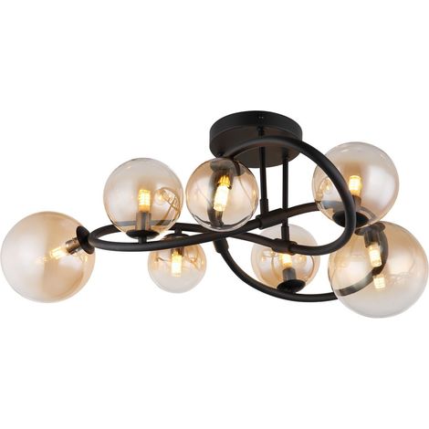 Globo - plafón - Tuberius - latón negro - vidrio metal - Ø 62cm - (1/5)