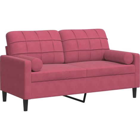 Maison Exclusive - Divano a 2 Posti con Cuscini Rosso Vino 140 cm in Velluto