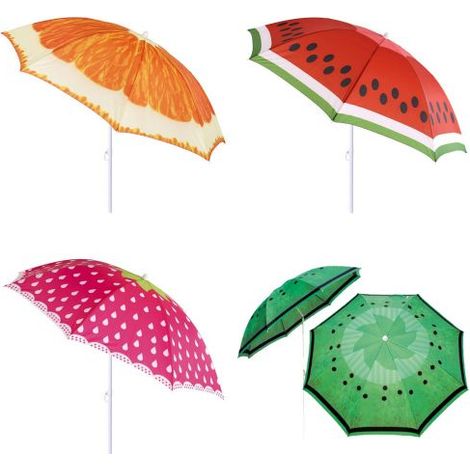 OMBRELLONE DA SPIAGGIA CON STAMPA FRUTTA ARANCIA 180CM CON CUSTODIA