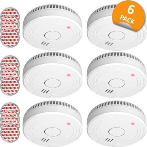 Pack de 6 détecteurs de fumée avec montage magnétique – Alarme 85 dB – Autonomie 5 ans – Conforme EN14604 – Pour intérieur – Elro (1/4)