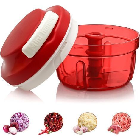 Manual chopper, manual vegetable chopper with drawstring, multifunctional onion cutter for vegetables and meat, kitchen utensil for quick chopping and mincing (1/4)