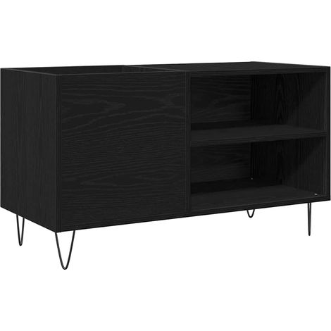 Maison Exclusive - Mobile porta vinili con lo scaffale Rovere Nero 85 x 38 x 48 cm