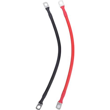 câbles de batterie 6AWG, câble d'onduleur de 45,7 cm (18 pouces) avec cosses en cuivre étamé de 7,9 mm (0,31 pouce) pour applications solaires, marines, camping-cars, voitures et motos, résistant à un (1/5)