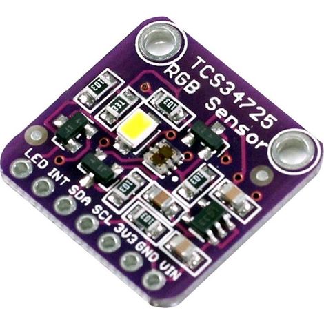 TCS-34725 TCS34725 Módulo de reconocimiento de color del sensor de color de luz RGB Sensor de color RGB con filtro IR y LED blanco para Arduino (1/4)