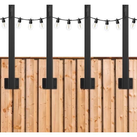 4er-Pack verstellbare Lichtmasten für den Außenbereich mit Clip-Halterung für Terrasse, Garten, Hochzeit, Urlaub
