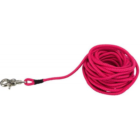 Laisse à pister, ø 6 mm x 15 M rose ronde sans dragonne pour chien - Trixie (1/2)
